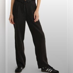NWT MATE the Label Black Linen Tailored Pants